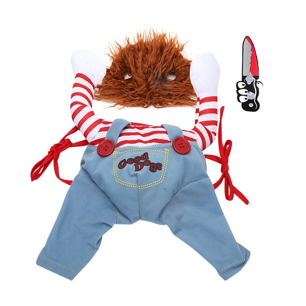 Scary Demon Doll Halloween Costume for Small Dogs and Cats